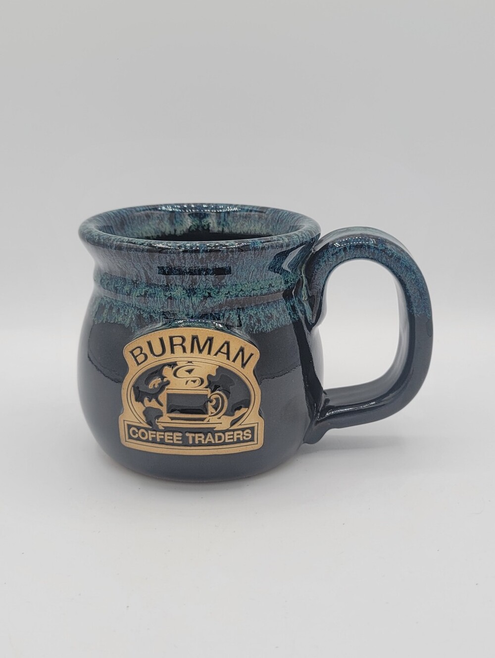 Sunset Hill Potbelly Hand Thrown Stoneware Mug Silvery Night Burman Coffee 12oz